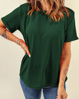 Solid Short Sleeve Crew Neck Tee