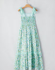 Floral Lace Tied-Strap Empire Waist Maxi Dress