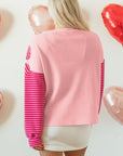 Emi Striped Sleeve Textured Top