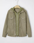 Textured Knit Pocketed Drawstring Hooded Jacket