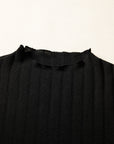 Ribbed Knit Patchwork Long Sleeve Dress