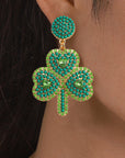 Remington Retro Beaded Clover Earrings