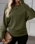 Solid Extended Cuff Long Sleeve Top