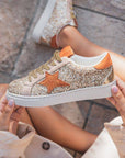 Armani Sequined Lace Up Sneakers