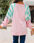 Vanessa Patchwork Raglan Pullover Top