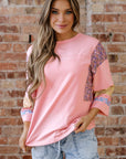 Selene Color Block Patchwork Long Sleeve Top