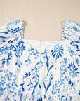 Plus Size Floral Sweetheart Neck Midi Dress