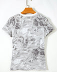 Camo Crew Neck Short Sleeve T-Shirt