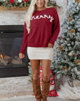 Jade Christmas Drop Shoulder Sweater