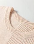 Solid Knit Patch Pocket Crewneck Sweater