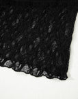 Sheer Lace Asymmetric Patchwork Long Sleeve Top