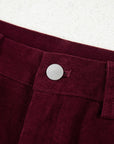 Solid Corduroy High Waist Wide Leg Pants
