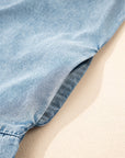 Clare Sleeveless Ruffled Chambray Dress