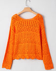 Emerson Crochet Scallop Edge Sweater