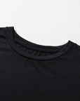 Plus Size Solid Rolled Short Sleeve T-Shirt