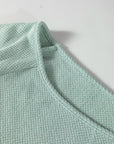 Solid Textured Knit Raglan Long Sleeve Top