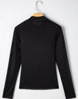 Anastasia Rhinestone Embellished Mesh Long Sleeve Top