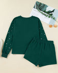 Pearl Embellished Pullover and Mini Skirt Set