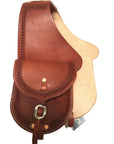 Premium Leather Saddle Bag with Hand Stamped Border- 7"