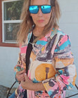 Baha Ranch Retro Pop Western Collage Blazer