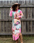Baha Ranch Retro Pop Western Desert Cowboy Button Up Shirt Dress Duster