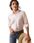 VentTEK Stretch Shirt-Coral Blush/White Check