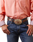 Wrinkle Free Solid Pinpoint Oxford-Peach Echo