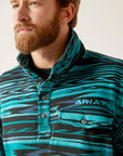 Cotton-Rich Mockneck Sweatshirt-BISCAY BLUE HEATHER