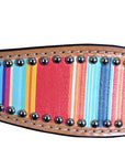 Hilason Western Horse Breast Collar Headstall American Leather Tan Serape Print