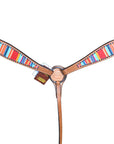 Hilason Western Horse Breast Collar Headstall American Leather Tan Serape Print