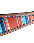 Hilason Western Horse Breast Collar Headstall American Leather Tan Serape Print