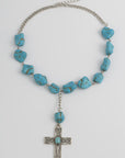 Giana Peacock Cross Pendant Necklace