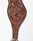 Hilason Western Leather Spur Straps Brown Floral Carving Rustic Vintage