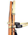 Hilason Western Headstall Horse Leather Rawhide Bosal Reins Bitless Tan