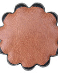 Hilason Plain Scalloped Leather Rosette Concho Saddle Tack 1-1/2"