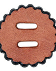 Hilason Slotted Scalloped Leather Rosette Concho Saddle Tack Tan 2"