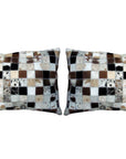 Hilason Cowhide Leather Hair-On Patchwork Cushion Pillow Cover