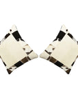 Hilason Cowhide Leather Hair-On Patchwork Cushion Pillow Cover