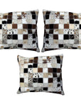 Hilason Cowhide Leather Hair-On Patchwork Cushion Pillow Cover
