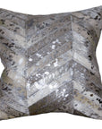 Hilason Cowhide Leather Hair-On Patchwork Cushion Pillow Cover