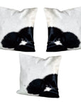 Genuine Cowhide Hair-On Leather Cushion Pillow Cover With Faux Leather Back Rustic