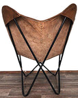 Genuine Leather Butterfly Chair Folding Lounge Seat