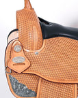 HILASON Western Horse Saddle American Leather Flex Tree Trail & Pleasure Tan