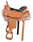 HILASON Western Horse Saddle American Leather Flex Tree Trail & Pleasure Tan