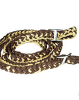 1" X 8Ft Hilason Braided Poly Barrel Reins Horse Racing Flat Grip Knots