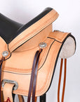 HILASON Western Horse Saddle American Leather Flex Tree Trail & Pleasure Tan | for Horses