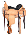 HILASON Western Horse Saddle American Leather Flex Tree Trail & Pleasure Tan | for Horses