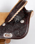 Hilason Western Horse Treeless Trail Barrel American Leather Saddle