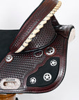 Western Horse Saddle Hilason Treeless Trail Barrel American Leather