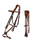 ExionPro Designer Fancy Stitched Figure 8 English Bridle With Rubber Reins